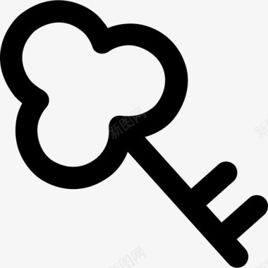 公共标识安全钥匙安全图标集合粗体圆形图标