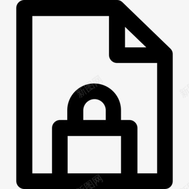 公共标识安全文件安全图标集合粗体圆角图标