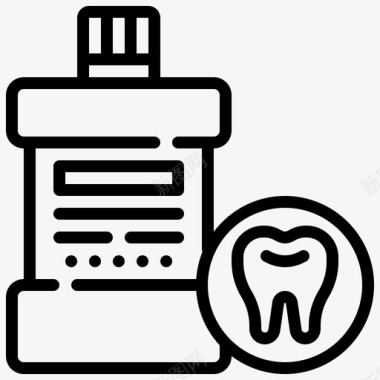 清洁标志漱口水清洁剂牙科图标图标