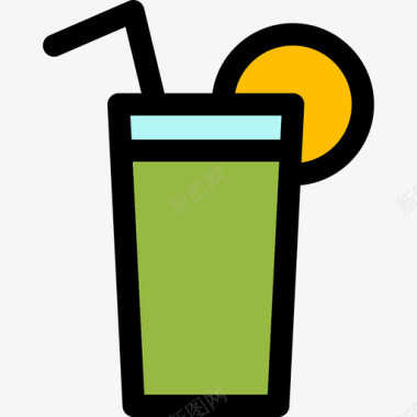 果汁食物线性色彩健身元素图标图标