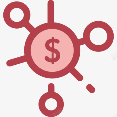 金钱创业和新业务4红色图标图标