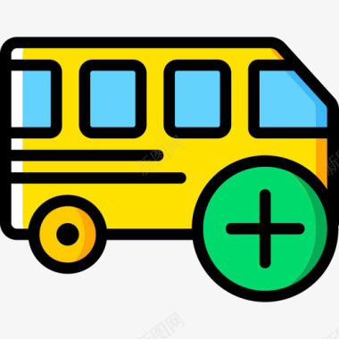 公交地铁标识4路公交车黄色图标图标