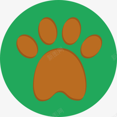 爪印宠物圆形扁平图标图标