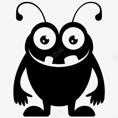 虫子怪卡通怪兽可爱的怪兽服装图标图标