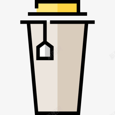茶杯咖啡店元素2线性颜色图标图标
