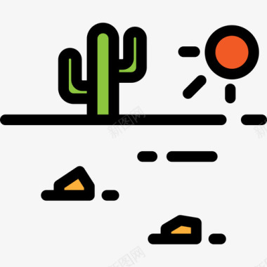 沙漠风景色2线条色图标图标