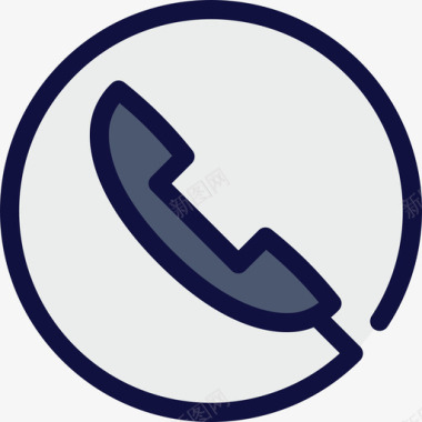 电话听筒商务15线颜色图标图标