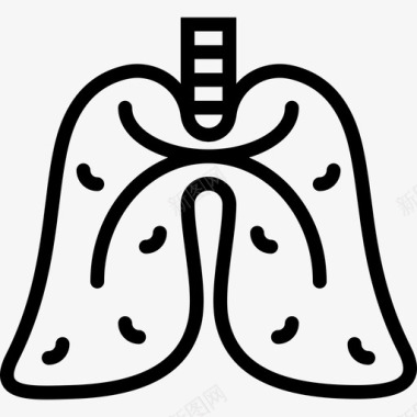 鸡肺肺医疗器械2线性图标图标