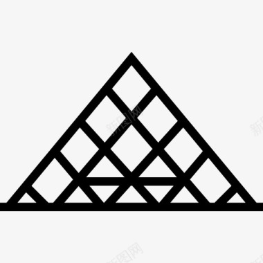 卢浮宫金字塔地标直线形图标图标