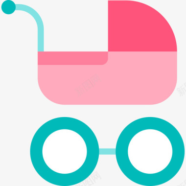 婴儿红婴儿车玩具4扁平图标图标