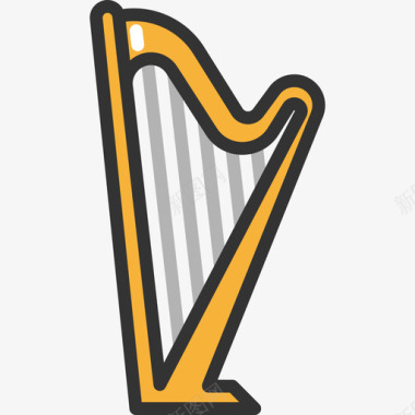 竖琴乐器3线颜色图标图标