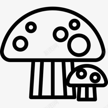 蘑菇自然线状包装图标图标