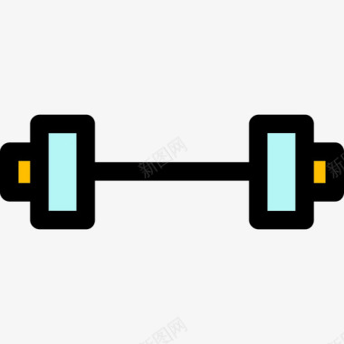 重量运动线性色彩健身元素图标图标