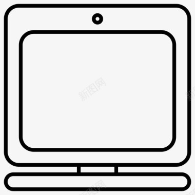 电脑屏幕方形图标线图标