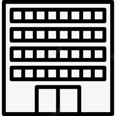 办公楼建筑图办公楼7号楼直线图标图标