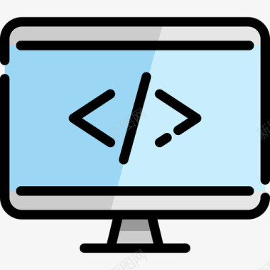 Web编程编码编程5线颜色图标图标