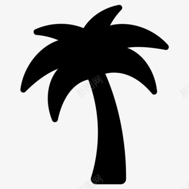 椰子树棕榈树椰子树热带图标图标