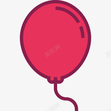 气球生日派对8线性颜色图标图标