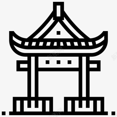 中国郑州神社建筑中国图标图标