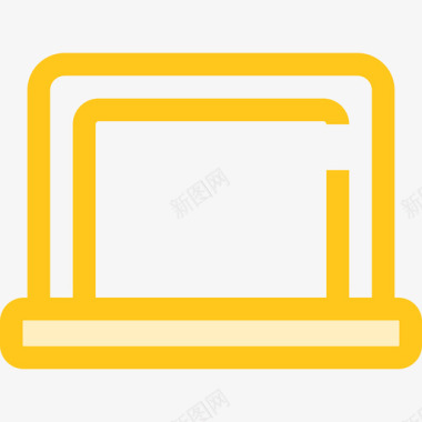笔记本电脑教育3黄色图标图标