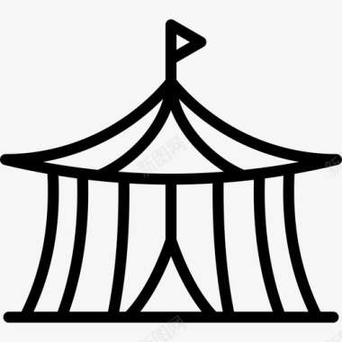 帐篷马戏团5直线图标图标