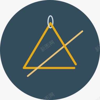 三角形音乐娱乐圆形平面图标图标