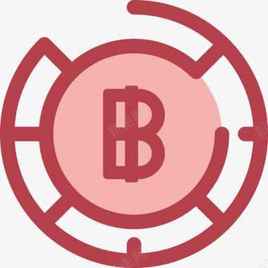 红色圆球泰铢货币要素4红色图标图标