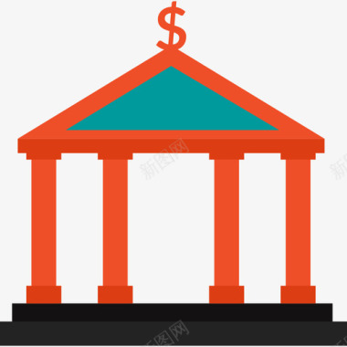 银行商业建筑色彩图标图标