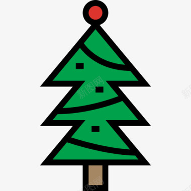 圣诞树假日5线形颜色图标图标