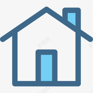家庭建筑物线性彩色网络界面元素图标图标