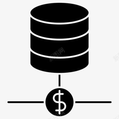 数据库成本数据库价格网站托管字形图标图标
