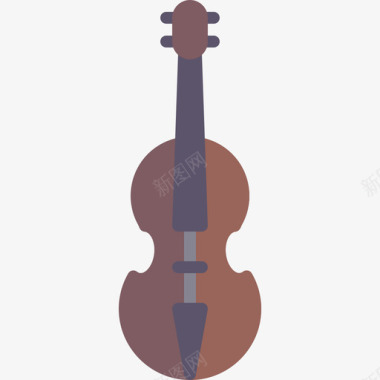 小提琴教育元素3扁平图标图标