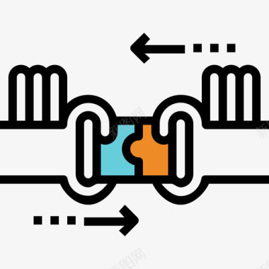 色彩点亮团队合作商业环境线条色彩图标图标