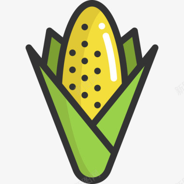 玉米秋季元素5线性颜色图标图标