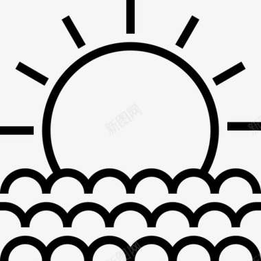 太阳星座太阳22号天气直线型图标图标