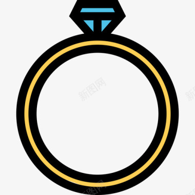 订婚戒指爱5彩色图标图标