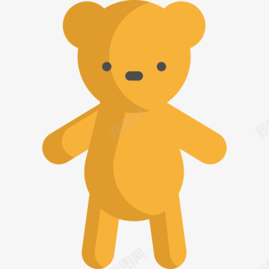 泰迪熊儿童元素2扁平图标图标