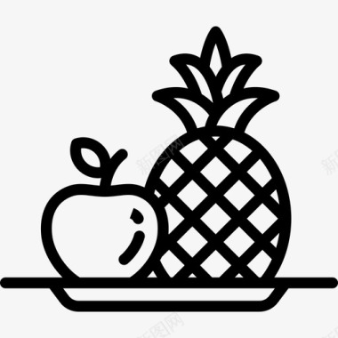 水果餐厅元素2线性图标图标