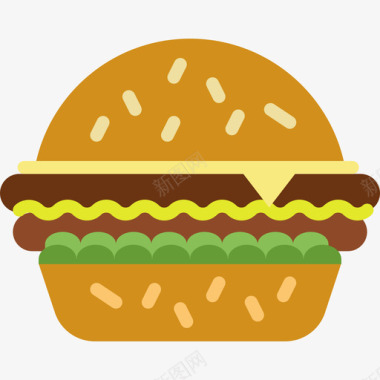 汉堡美食套餐平板图标图标