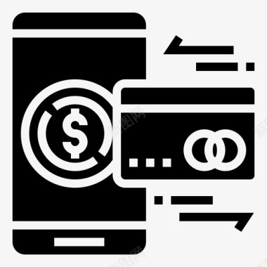储蓄账户信用卡智能手机图标图标