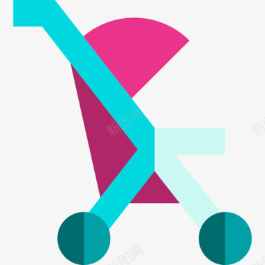 婴儿推车婴儿推车平铺图标图标