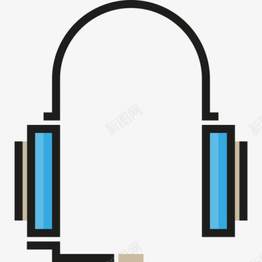 戴头耳机耳机用户界面4线性颜色图标图标