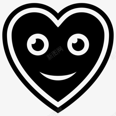 心形符号心形笑脸卡通心开心的心图标图标