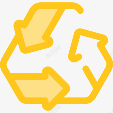 循环利用生态与自然8黄色图标图标