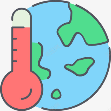 色彩全球变暖生态学13色彩图标图标