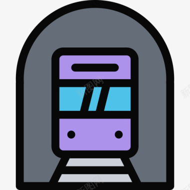 火车运输7彩色图标图标