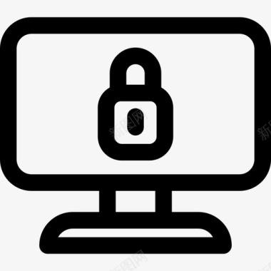 公共标识安全计算机计算机安全图标线性图标