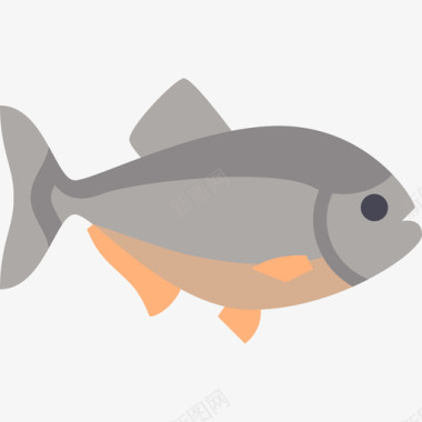 食人鱼动物19扁平图标图标