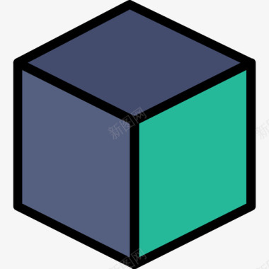 立方体元素线颜色图标图标
