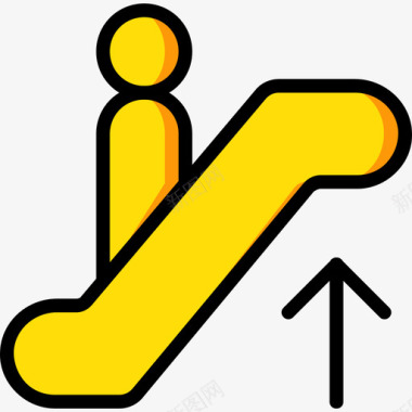 自动自动扶梯酒店服务5黄色图标图标